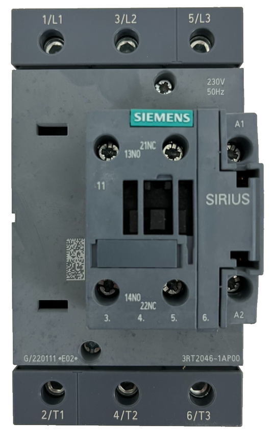 Siemens 3RT2046-1AP00 SIRIUS Power Contactor 3-Pole 95A 45kW 230V AC New in Box