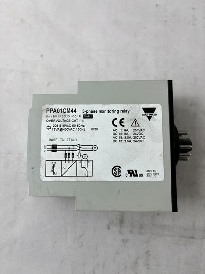Carlo Gavazzi PPA01CM44 3 Phase Monitoring Relay 208-415V Used Spare Unit
