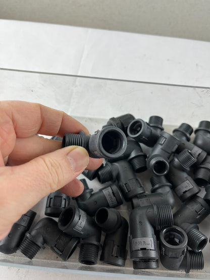 PMA 90 Degree Elbow Conduit Fitting Male Thread Black Lot Bundle Used