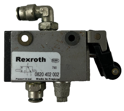 Rexroth 0820 402 002 Pneumatic Roller Lever Valve 10 Bar Used Spare Unit