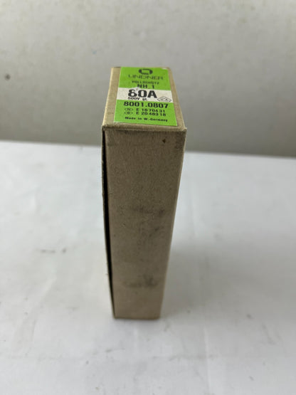 Lindner Vollschutz NH1 8001.0807 Fuse 80A 500V gL/gG Corrosion Resistant Germany