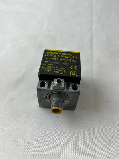 Turck Bi15-CK40-AN6X2-H1141 Inductive Proximity Sensor 10-30VDC Used Spare Part