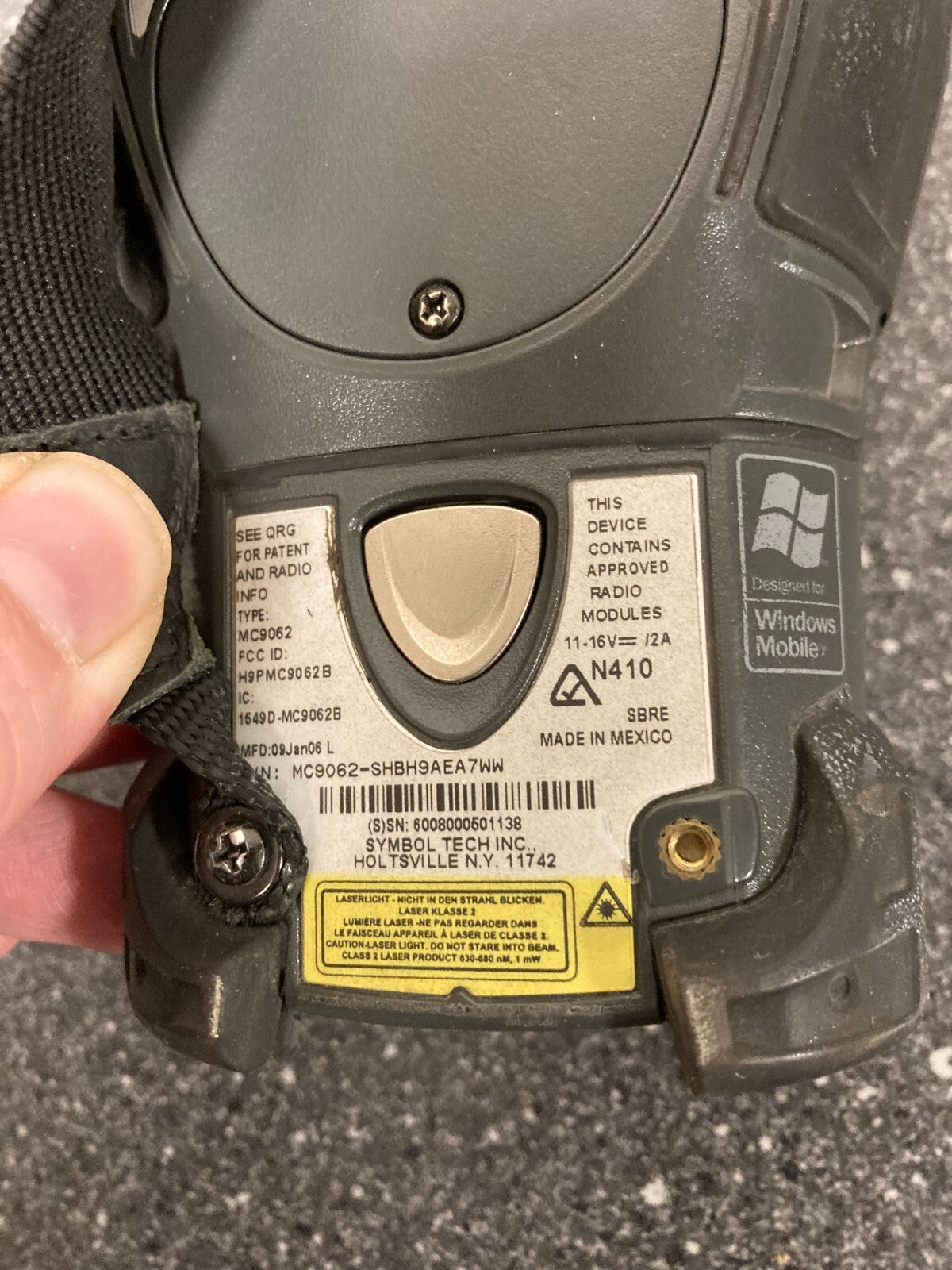Symbol Technologies MC9062-SHBH9AEA7WW Barcode Scanner Mobile Computer UNTESTED!