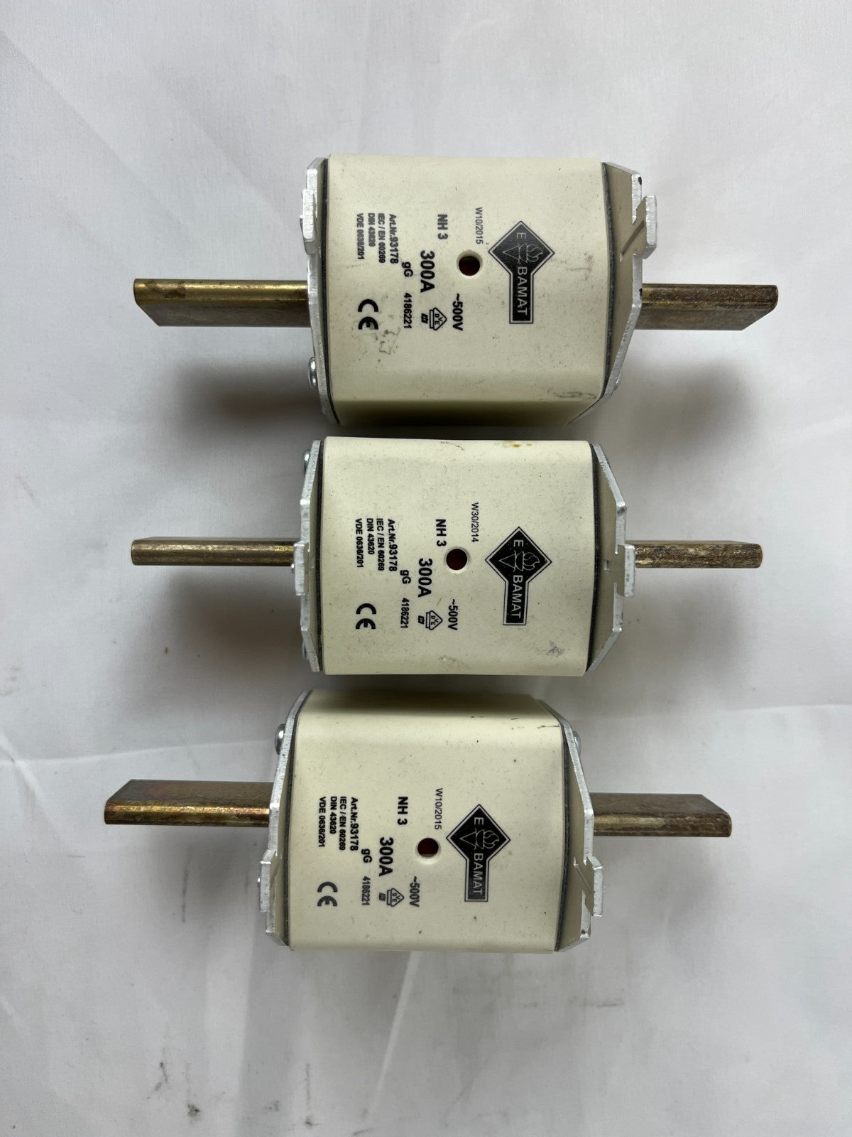 Damat NH3 300A 500V GG Fuses Lot Of 3x Used Spare Units Bundle