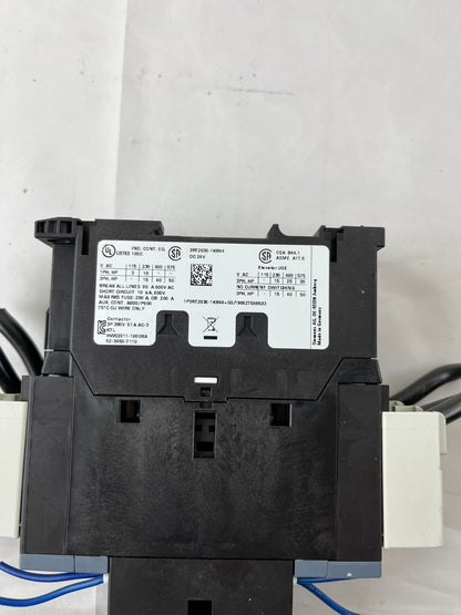 Siemens 3RT2036-1KB40 Contactor 24VDC w 3RH2911-1HA11 Aux Used Working Spare