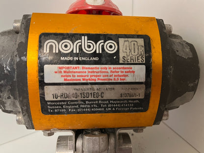 Norbro 40R Pneumatic Actuator 10-RDA40-1SD1E0-C w/ Valve - Used, Working