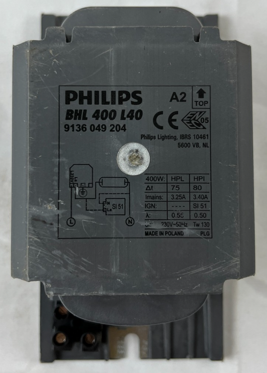 Philips BHL 400 L40 Ballast 9136049204 400W HPL HPI 230V Used Spare Unit