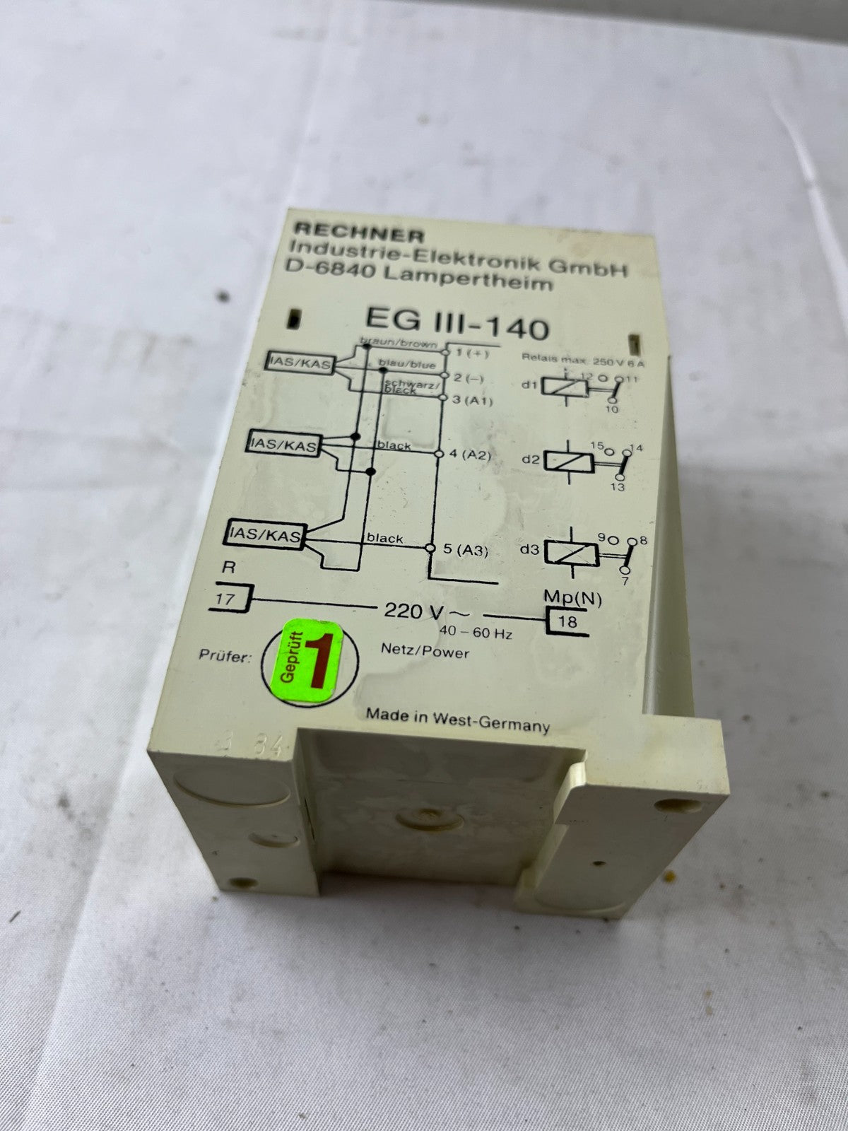 Rechner EG III-140 Safety Relay Interface Module 220V AC 3-Channel Used Spare
