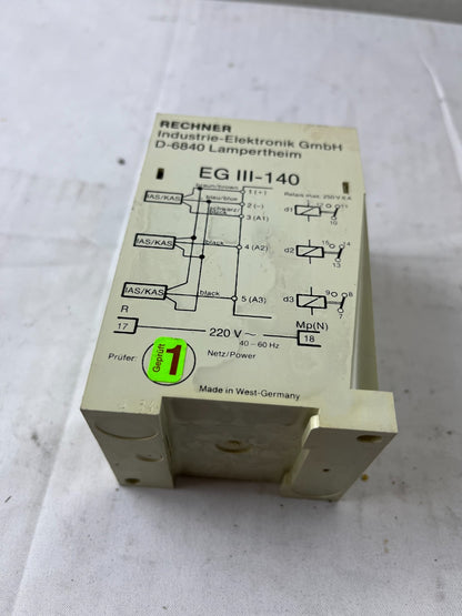 Rechner EG III-140 Safety Relay Interface Module 220V AC 3-Channel Used Spare