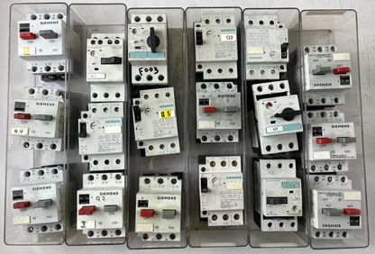 Siemens Motor Starter Lot 18pcs 3VE1 3RV 3VU MPCB Used Working Spare Units
