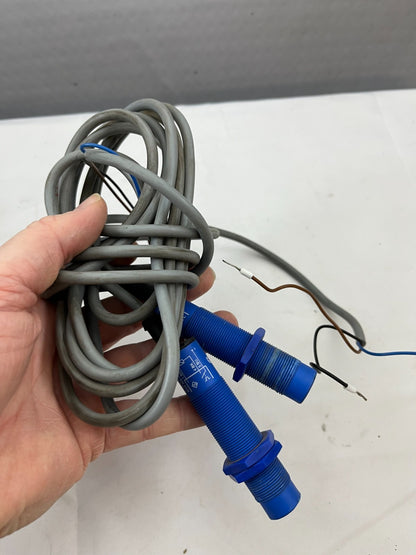 2x Electromatic EI1808NPOP Inductive Proximity Sensors M18 8mm DC 10-40V NPN