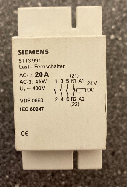 Siemens 5TT3 991 Load Remote Switch 20A 400V AC/DC 24V 3NO+1NC