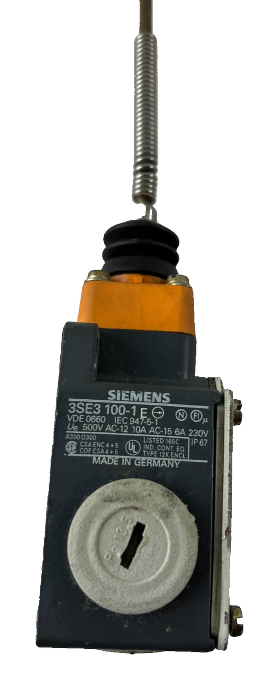 Siemens 3SE3 100-1FC Limit Switch Flexible Rod IP67 Used Spare Parts