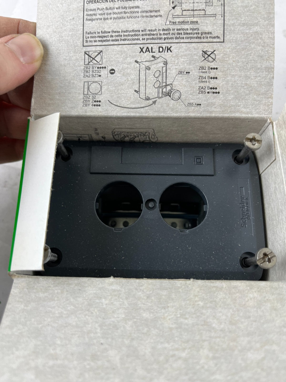 Schneider Electric XALD02 Harmony XAL 2‑Hole Empty Control Box IP66 New