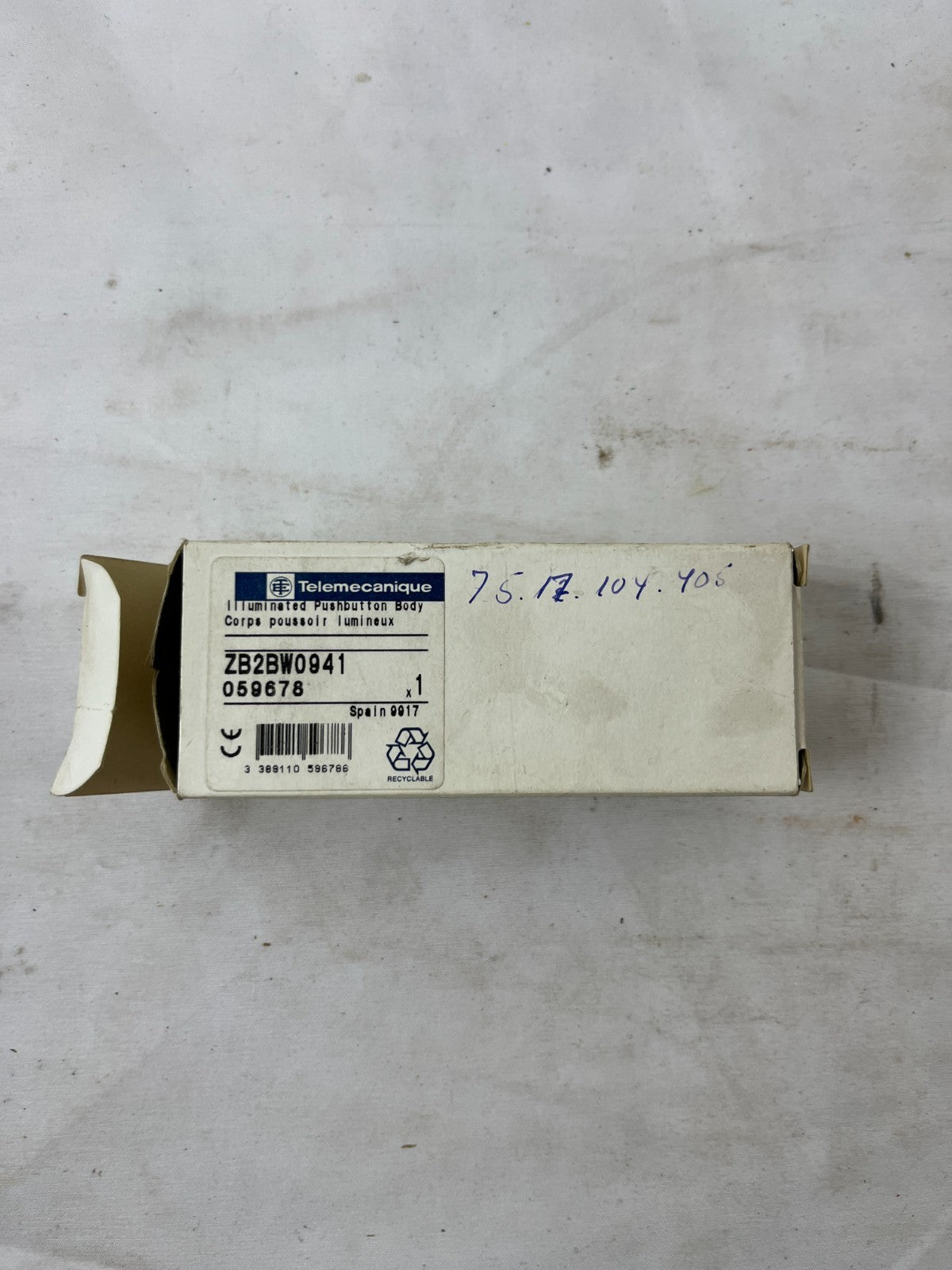 Telemecanique ZB2BW0941 Illuminated Pushbutton Green 1NO New NOS Spare Unit