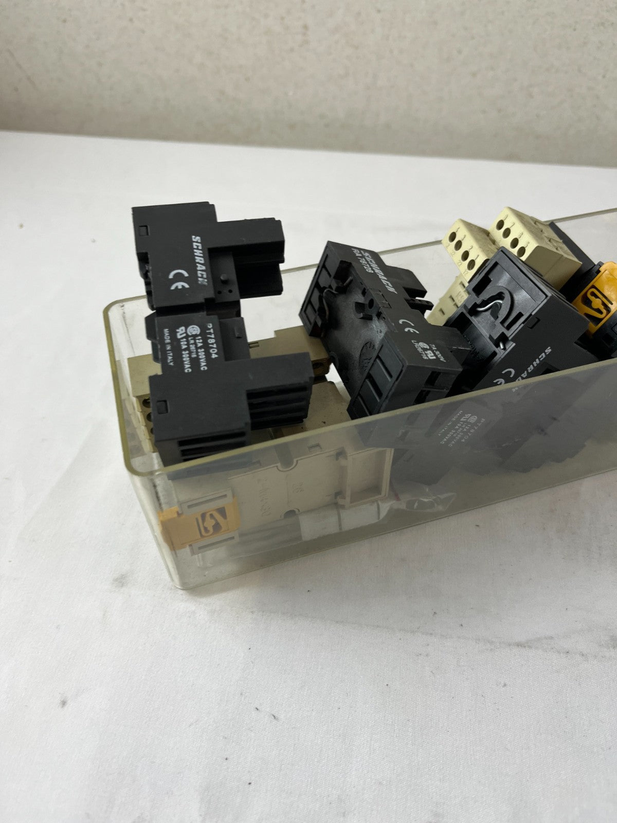 Schrack PT78704 RA78728 Relay Socket Lot DIN Rail Bases Mixed Used Spare Units