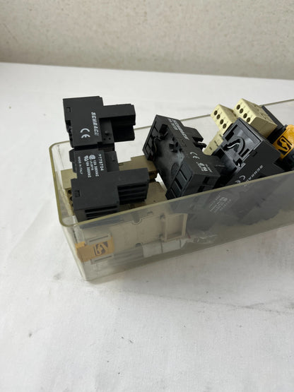 Schrack PT78704 RA78728 Relay Socket Lot DIN Rail Bases Mixed Used Spare Units