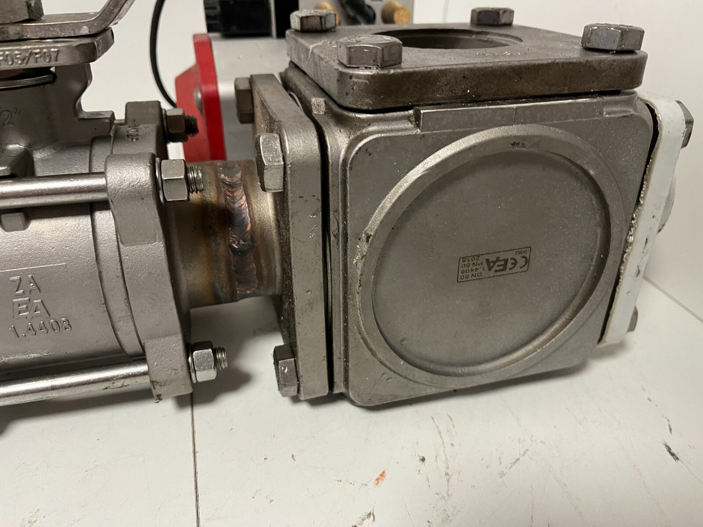 END-Armaturen ZD311567 DN50 Ball Valve Pneumatic Actuator Airtec Solenoid Used