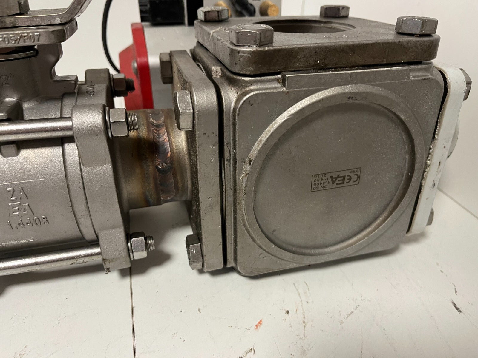 END-Armaturen ZD311567 DN50 Ball Valve Pneumatic Actuator Airtec Solenoid Used