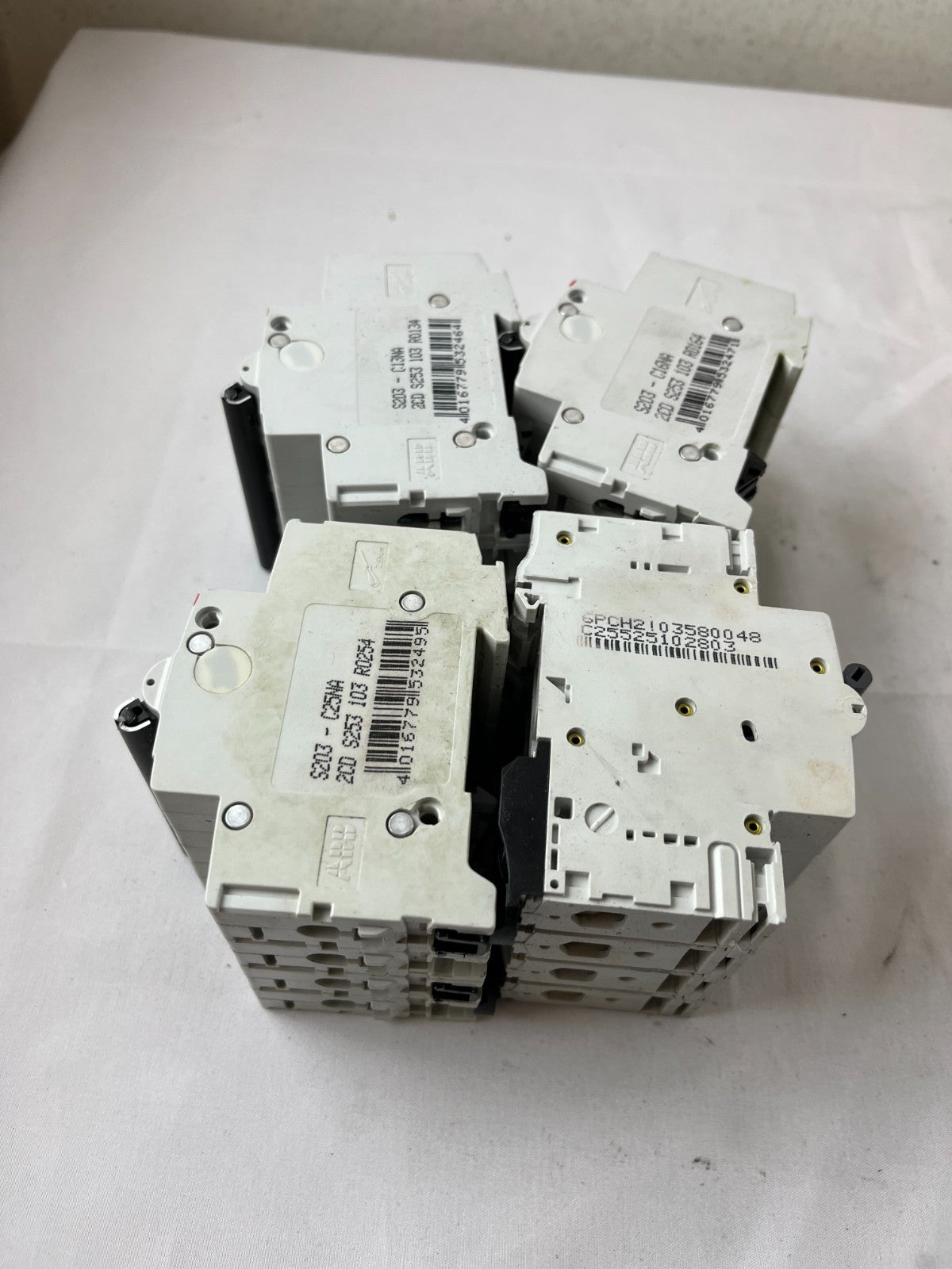 ABB S203-NA C13 C16 C25 + AEG C25 4-Pole Circuit Breaker Lot 4pcs Used Spares
