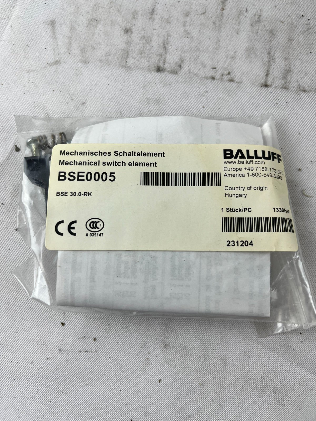 Balluff BSE0005 BSE 30.0-RK Mechanical Switch Element Cam Limit Switch New