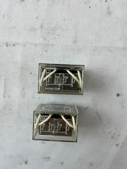 Omron LY4 24VDC General Purpose Relay 4PDT Plug-In New Lot 2pcs Unused Spares