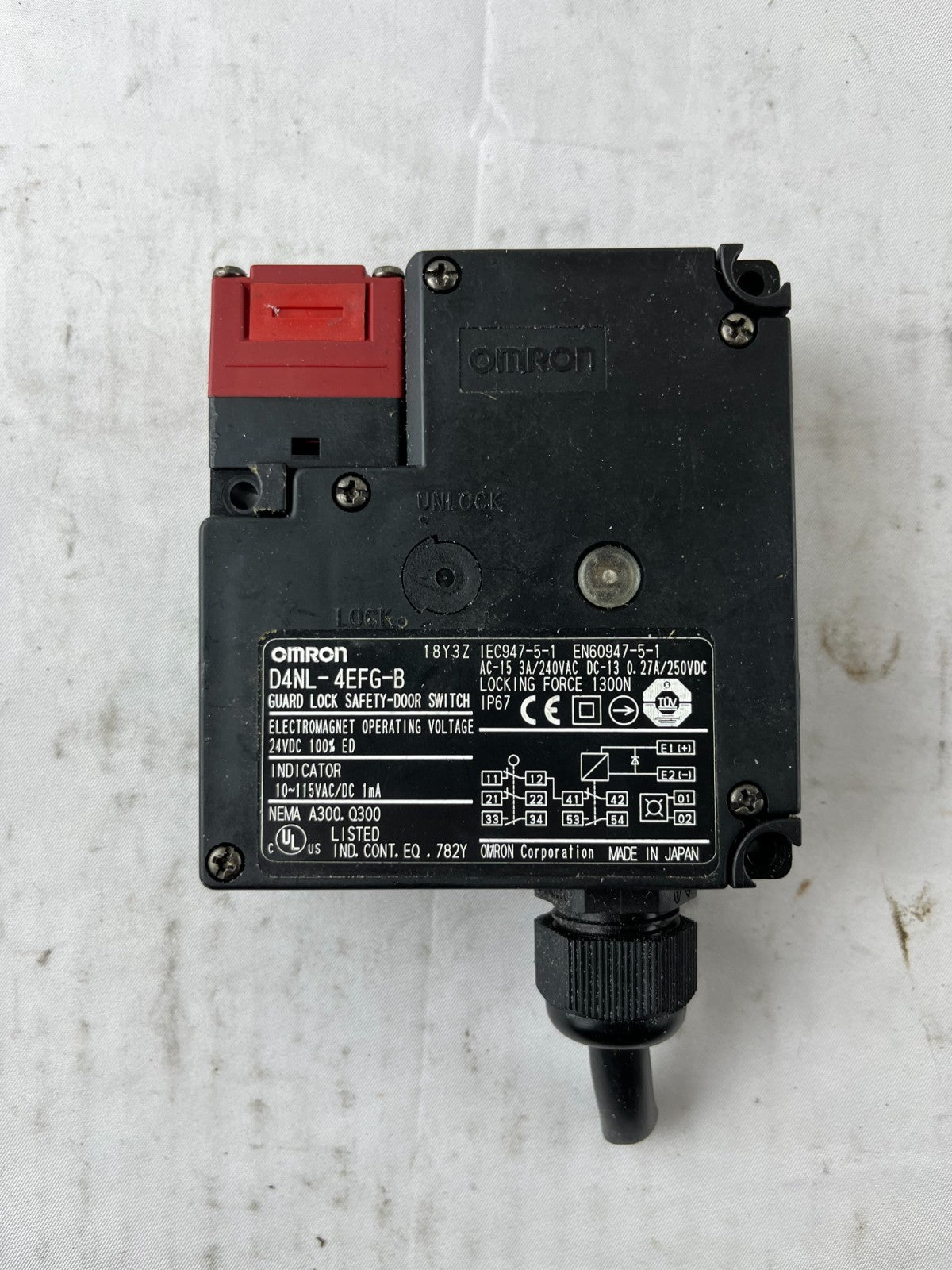 Omron D4NL-4EFG-B Guard Lock Safety Door Switch 24VDC 1300N IP67 Used Spare