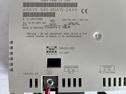 Siemens Tp170A 6Av6545‑0Ba15‑2Ax0 Hmi Touch Panel 5.7In 24V Used Spare Unit