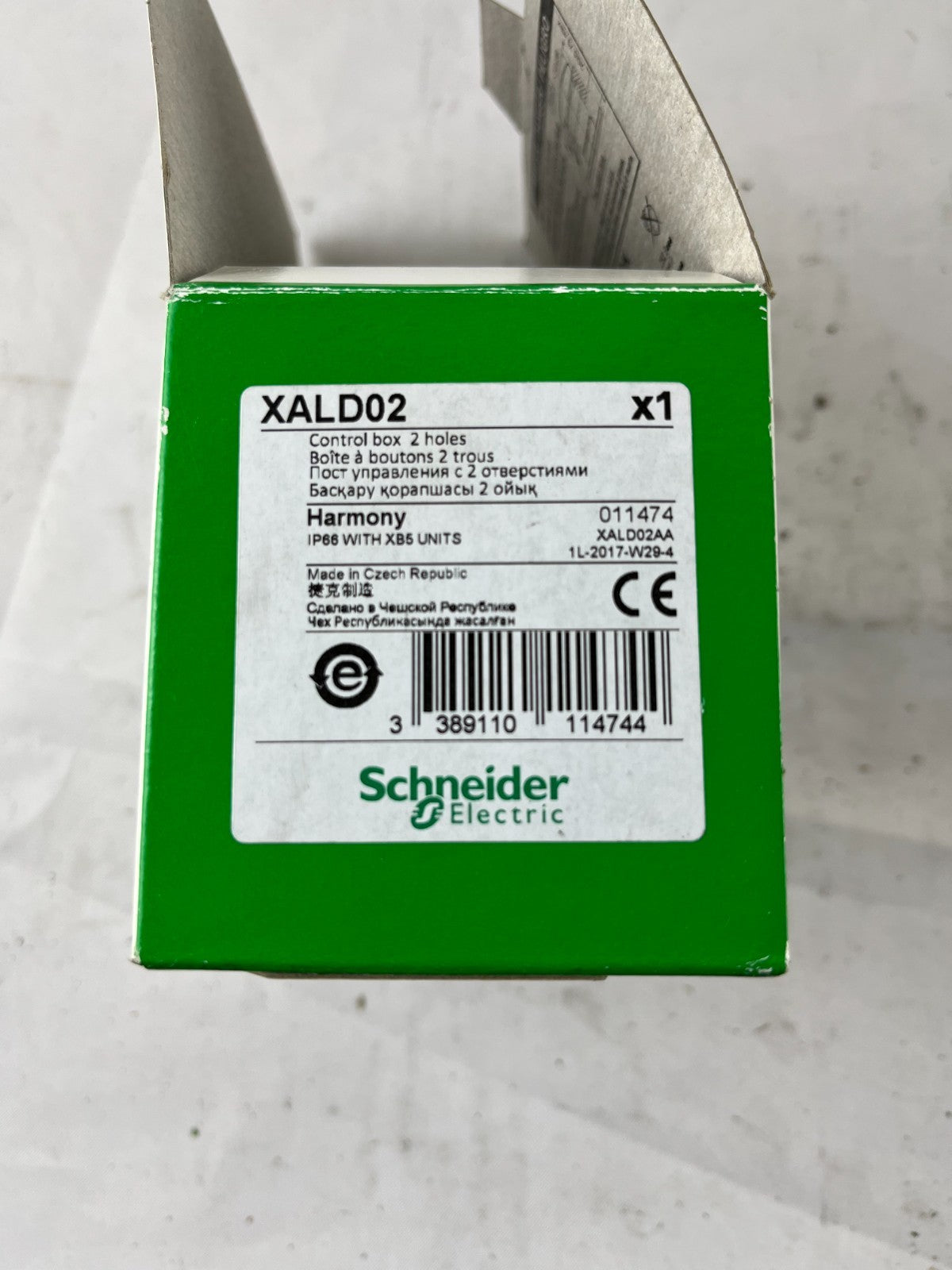 Schneider Electric XALD02 Harmony XAL 2‑Hole Empty Control Box IP66 New