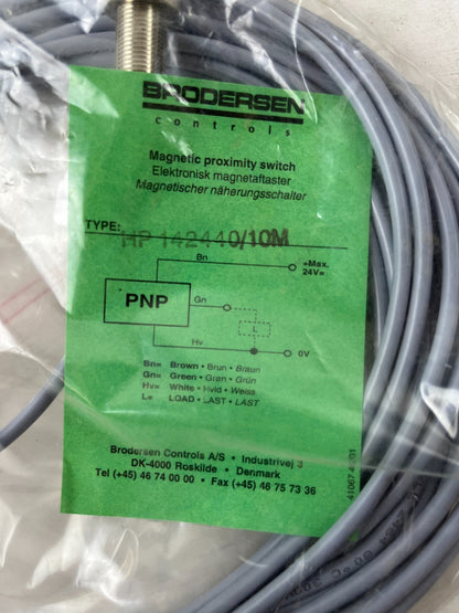 Brodersen HP142440/10M Magnetic Proximity Switch PNP 24V 10M New Sealed Unit