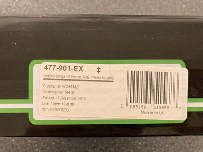 Net2air Paxton 477-901-EX Ethernet Bridge UK PoE, Plastic Housing - Brand New!