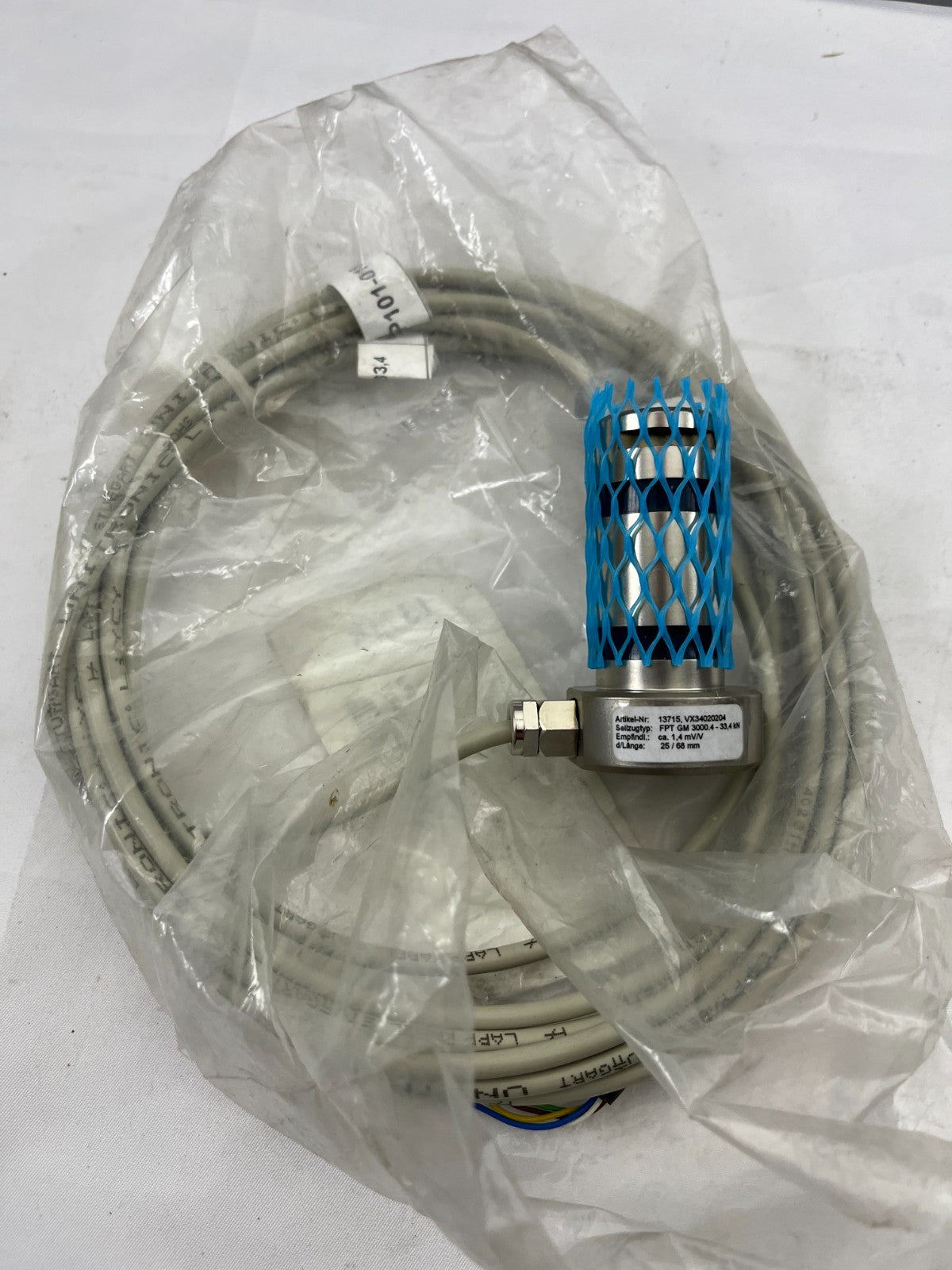 FPT GM 30004 Measurement Bolt Load Cell 33.4kN, 1.4mV/V, 25/68mm, New Sealed