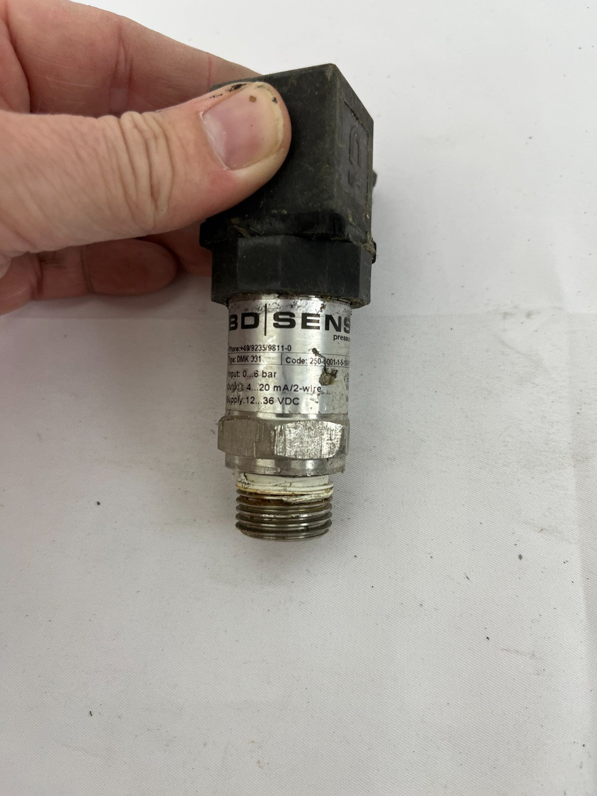 BD Sensors DMK 331 Pressure Transmitter 0–6 bar 4–20mA 2-wire 12–36VDC Used