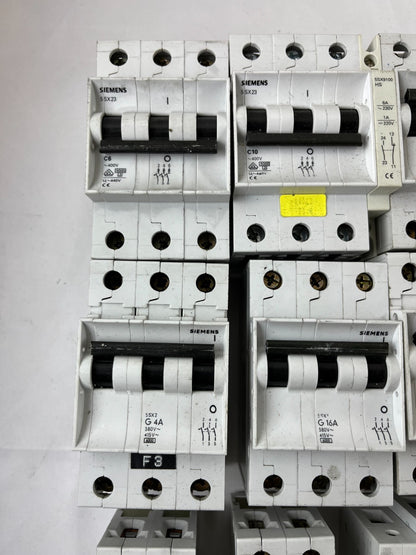 Siemens 5SX2 5SL61 MCB Breaker Lot C2 C4 C6 C10 C16 G20 Mixed Used Spares