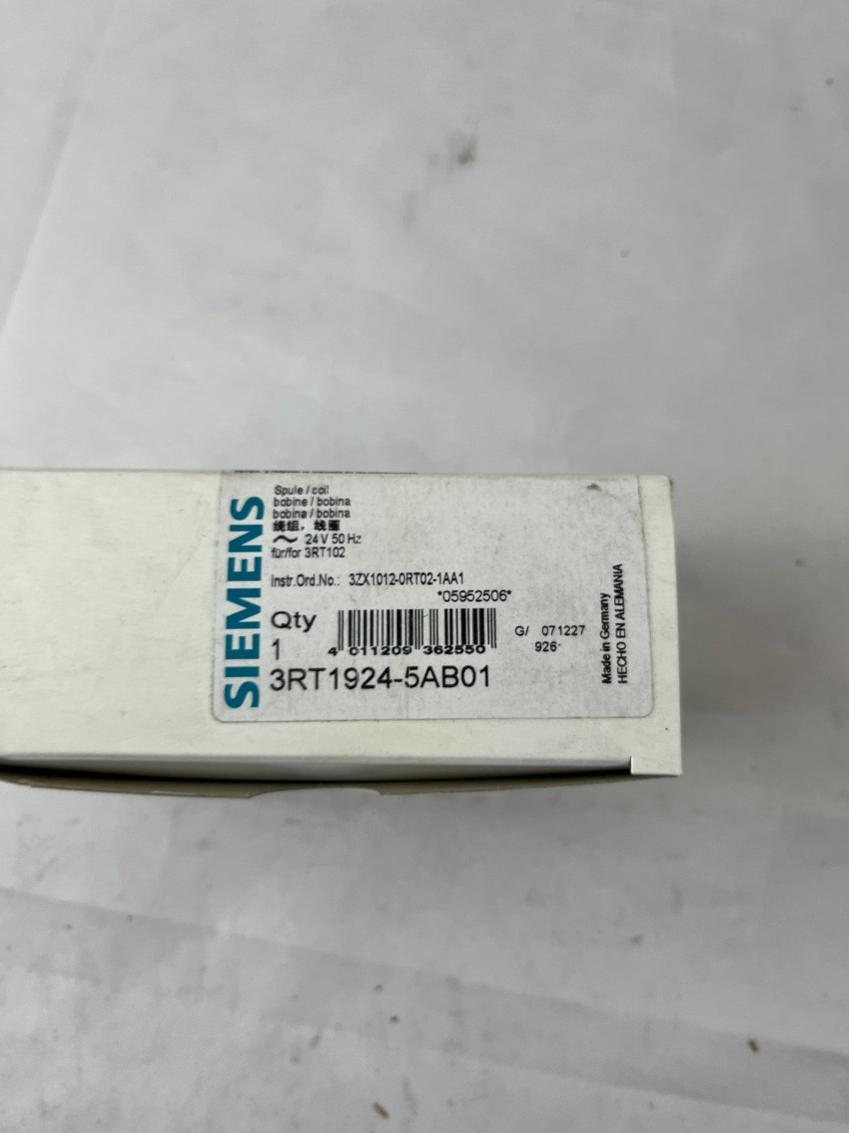 Siemens 3RT1924-5AB01 SIRIUS Magnetic Coil 24 V AC 50 Hz for 3RT1023–3RT1026 NOS