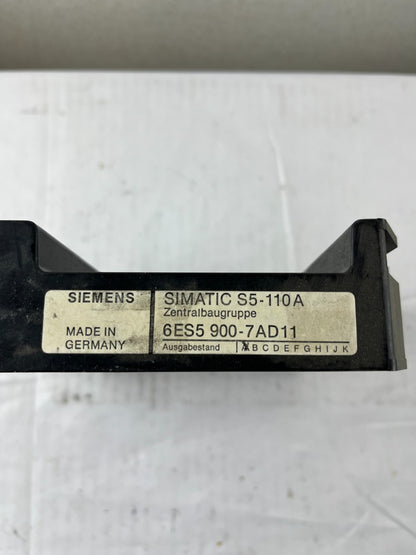 Siemens SIMATIC S5-110A 6ES5 900-7AD11 CPU Central Module ZB/CPU EPROM Used