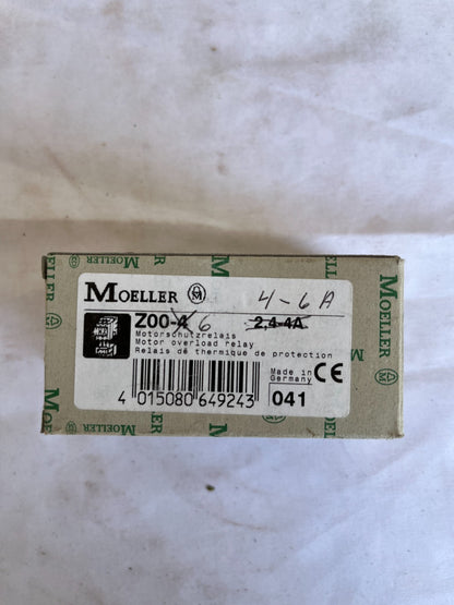 Moeller Z00-6 Motor Overload Relay 4-6A New in Box - Spare Unit