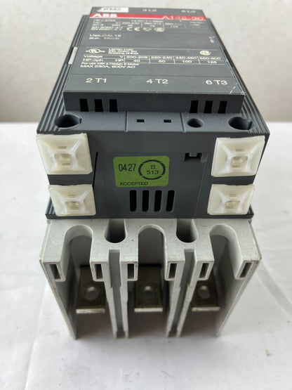 ABB A145-30 Power Contactor 3-Pole 250A AC-1 110–120V Coil With A145 Base Used