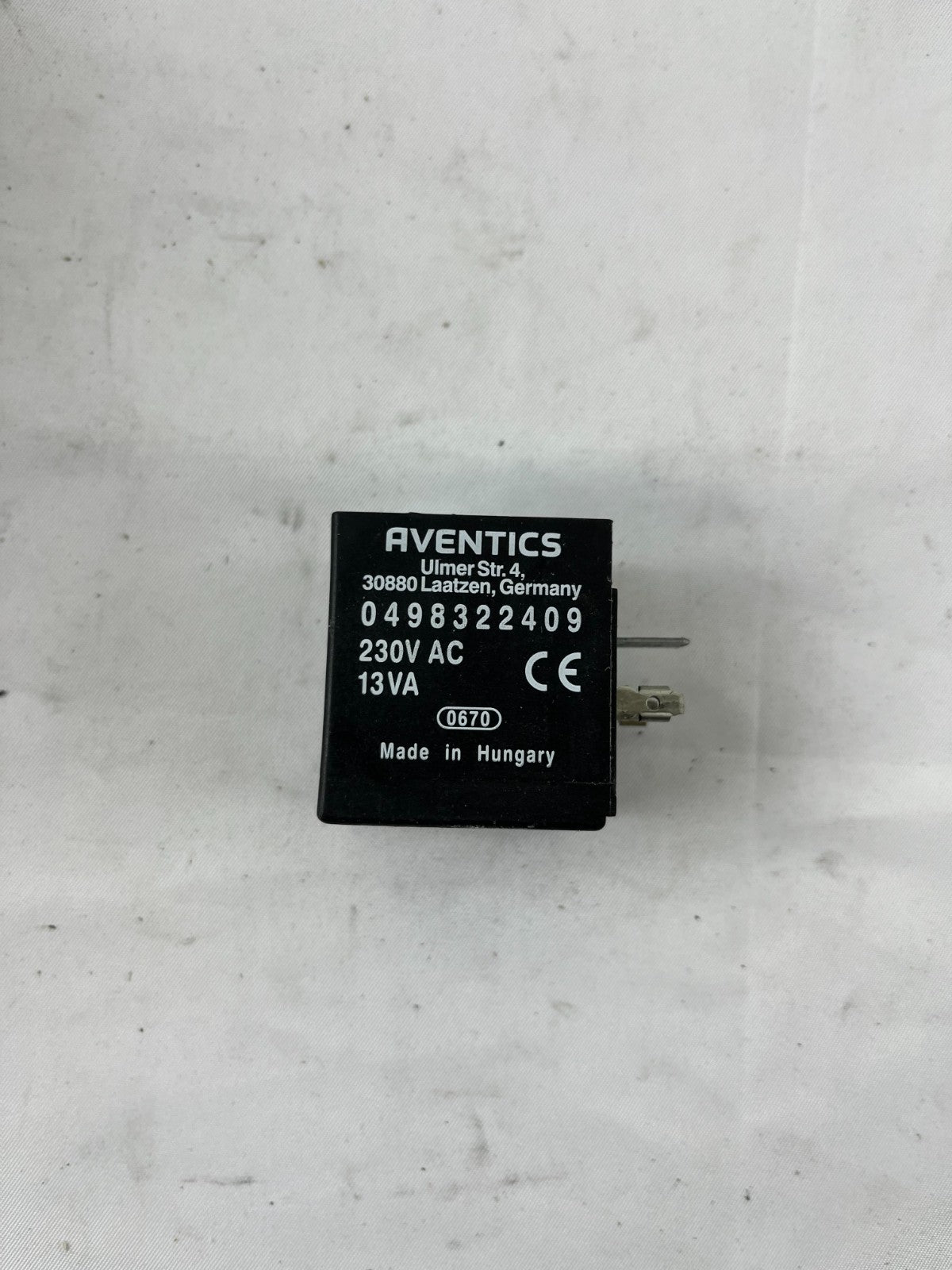 Aventics 0498322409 Solenoid Valve Coil 230V AC 13VA Form A DIN 43650 Germany