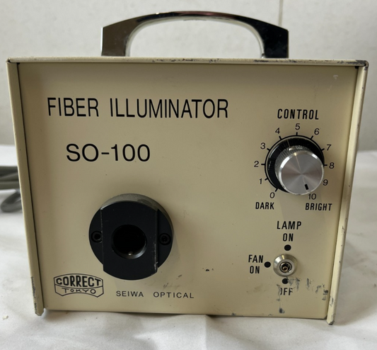 Seiwa Optical SO-100 Fiber Illuminator 100W Microscope Light Source Japan Used