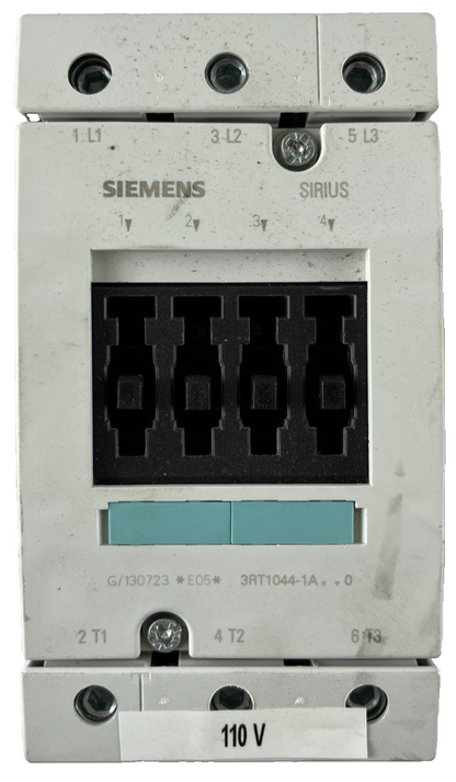 Siemens 3RT1044-1AG20 Sirius Power Contactor 3-Pole 65A AC-3 110V Coil Used