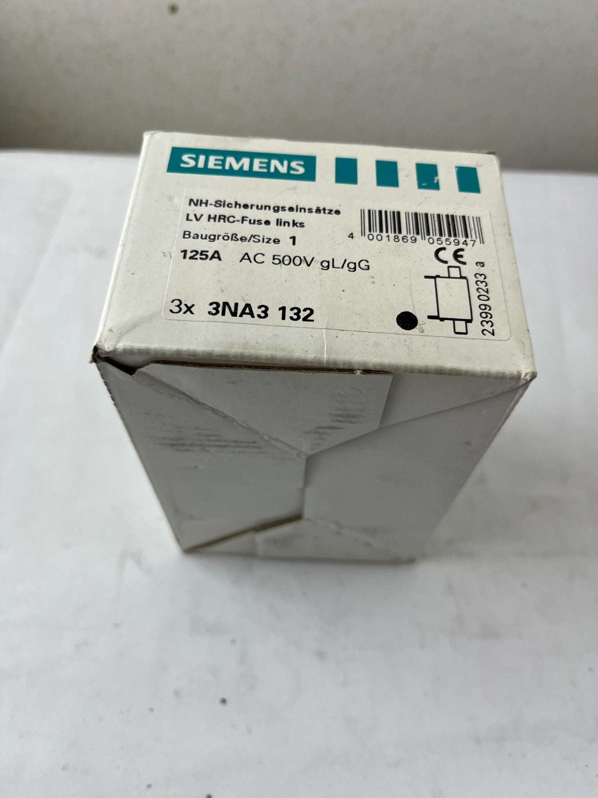 Siemens 3NA3 132 NH1 Fuse 125A 500V gL/gG LV HRC 3NA3132 – Box of 3x New
