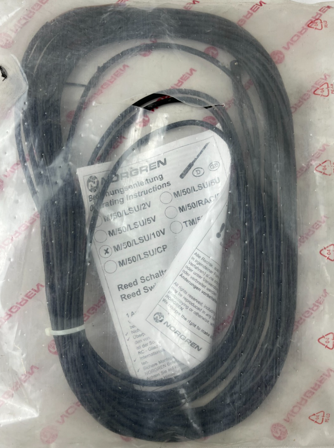 Norgren M/50/LSU/10V Magnetic Reed Switch 10m Cable For Pneumatic Cylinders New
