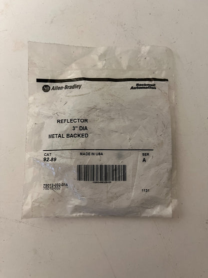 Allen‑Bradley 92‑89 Reflector 3" Dia Metal Backed New Sealed USA Spare Unit