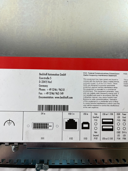 Beckhoff CP6902-0001-0000 15" ELO Accutouch HMI Control Panel DVI/USB 24V DC New
