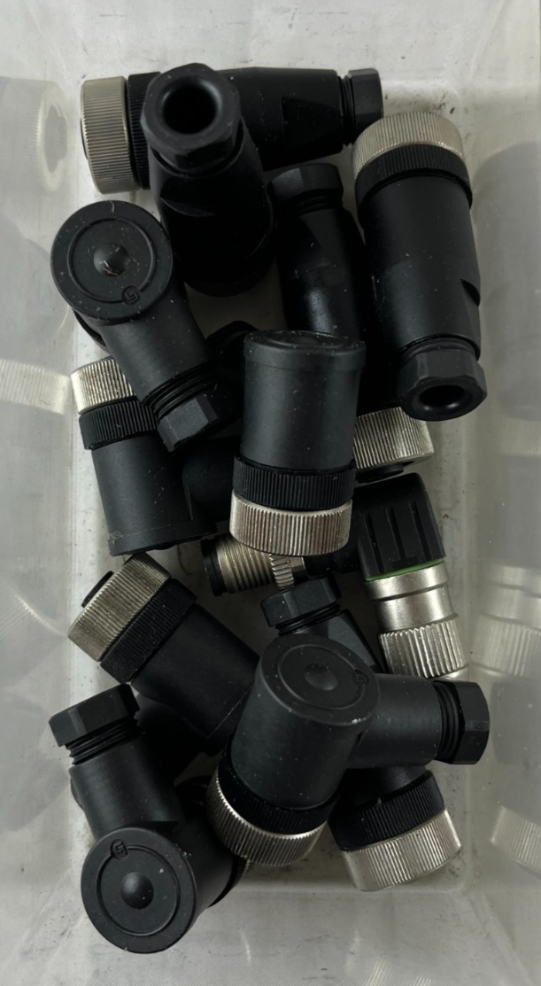 M12 90° Angled Field Wireable Connectors Bundle Used Spare Parts