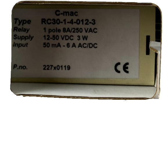 C-mac RC30-1-4-012-3 Current Monitoring Relay NEW 12-50VDC 8A NIB Denmark