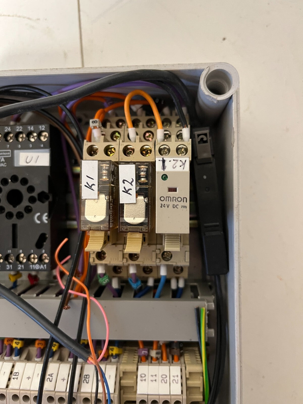 Industrial Control Box with Omron & Telemecanique Components – Used, Working