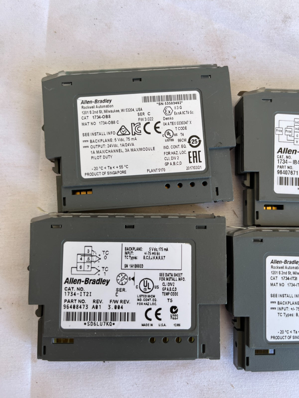 Allen-Bradley 1734-IT2I OB8 IB4 POINT I/O Module Bundle 4pcs Used Spares