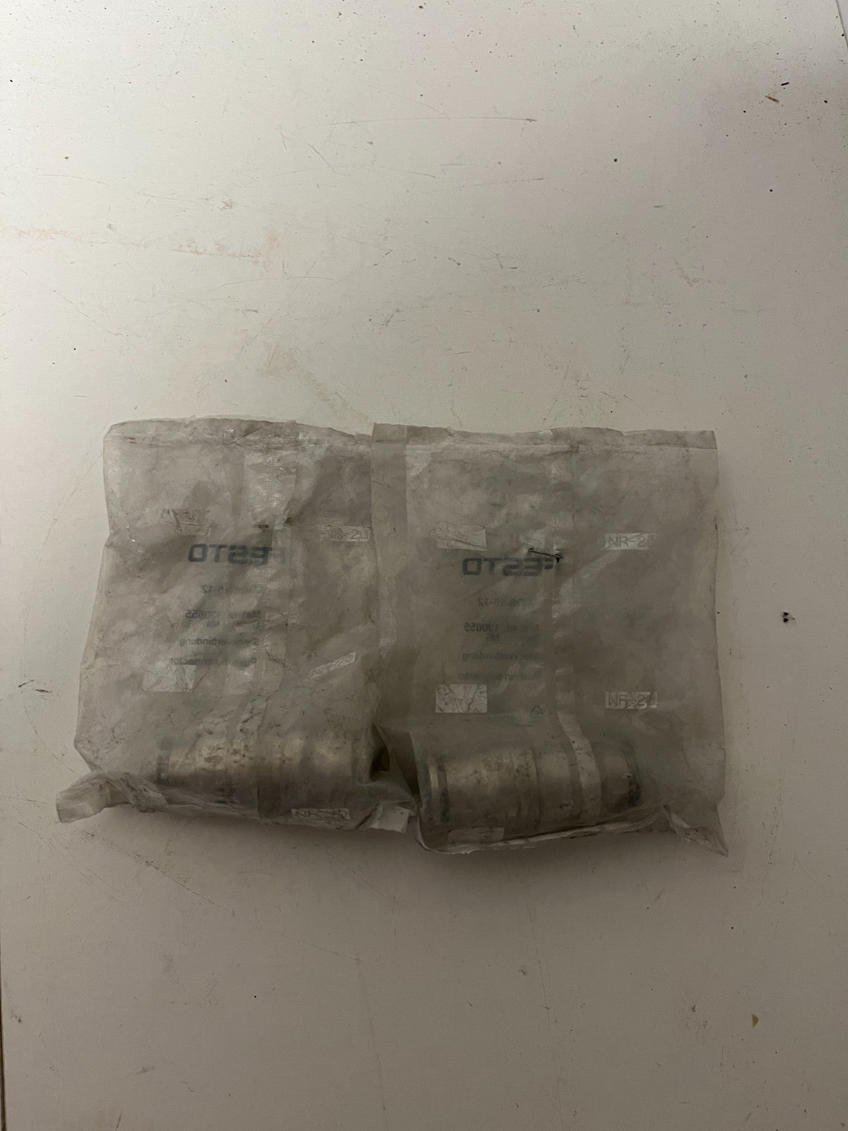 Festo CRQS-16-12 130655 Push-In Connector Pneumatic Fitting New Lot of 2 Pcs